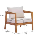 ModernLuxe Ensemble de canapés de jardin 4/5 pièces en bois d'acacia, salon de jardin avec table basse pour véranda/jardin/balcon