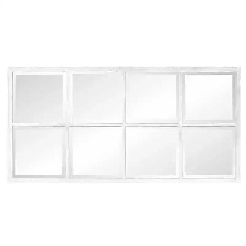 Miroir mural à cadre vitré vieilli et verre biseauté