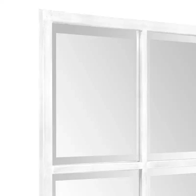 Miroir mural à cadre vitré vieilli et verre biseauté