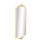 Miroir mural rectangulaire doré 42x20 avec décorations florales