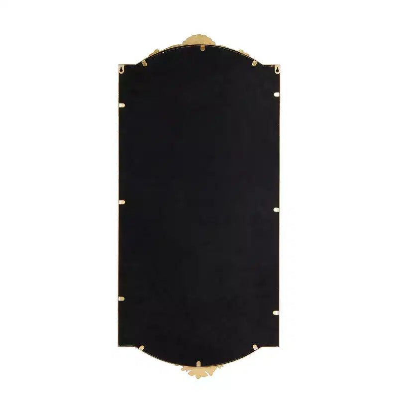 Miroir mural rectangulaire doré 42x20 avec décorations florales