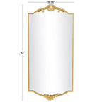 Miroir mural rectangulaire doré 42x20 avec décorations florales