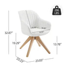 Fauteuil pivotant Art Leon confortable en tissu avec pieds en chêne massif