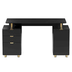 Bureau flottant exécutif moderne avec 3 tiroirs et surface de travail élégante