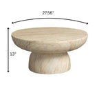 Table basse piédestal ronde en Fiberstone, table d'appoint sculptée pour l'intérieur et l'extérieur avec patins antidérapants