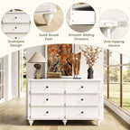 Commode à 6 tiroirs avec façades texturées ondulées et design affleurant