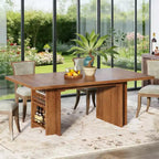 Table à manger rectangulaire avec étagères inférieures, pour 6 à 8 personnes