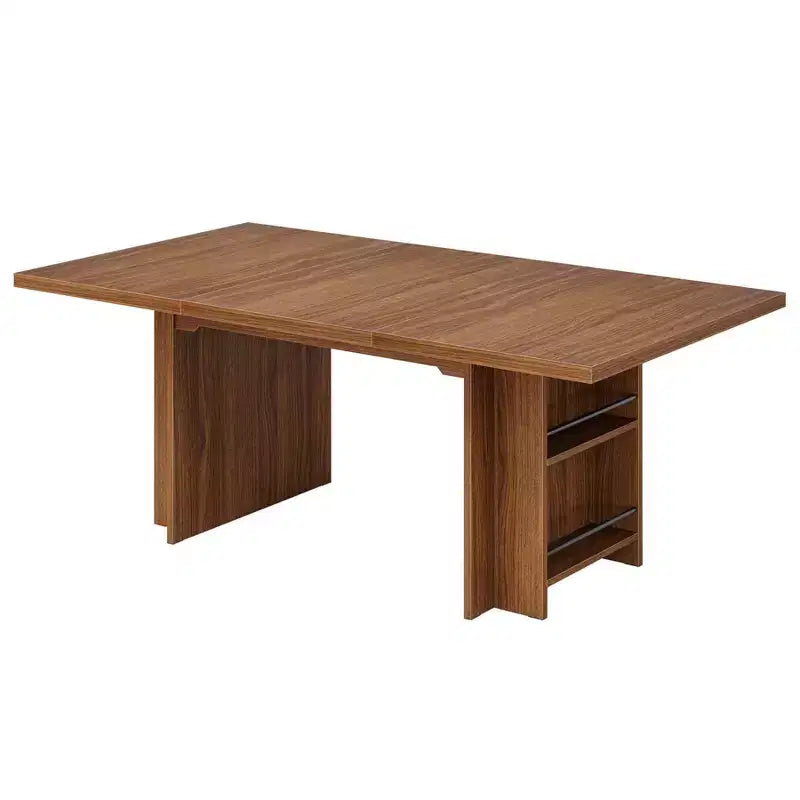 Table à manger rectangulaire avec étagères inférieures, pour 6 à 8 personnes