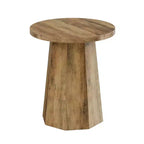 Table d'appoint ronde en bois avec base octogonale, plateau résistant à l'eau
