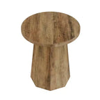 Table d'appoint ronde en bois avec base octogonale, plateau résistant à l'eau