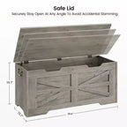 Banc de rangement en bois et coffre à jouets avec charnière de sécurité, 159 kg