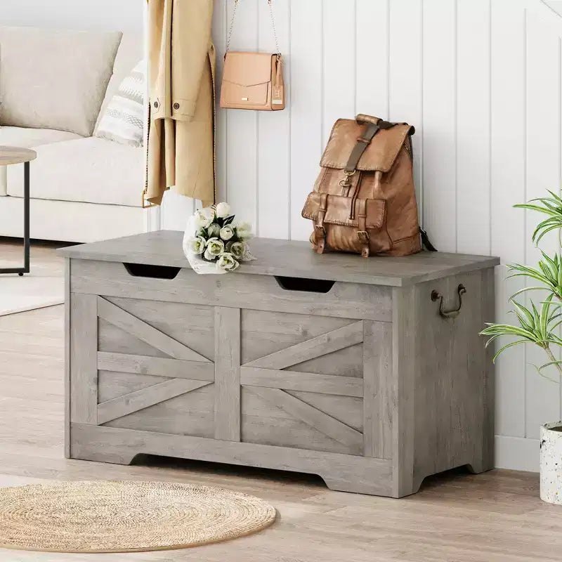 Banc de rangement en bois et coffre à jouets avec charnière de sécurité, 159 kg