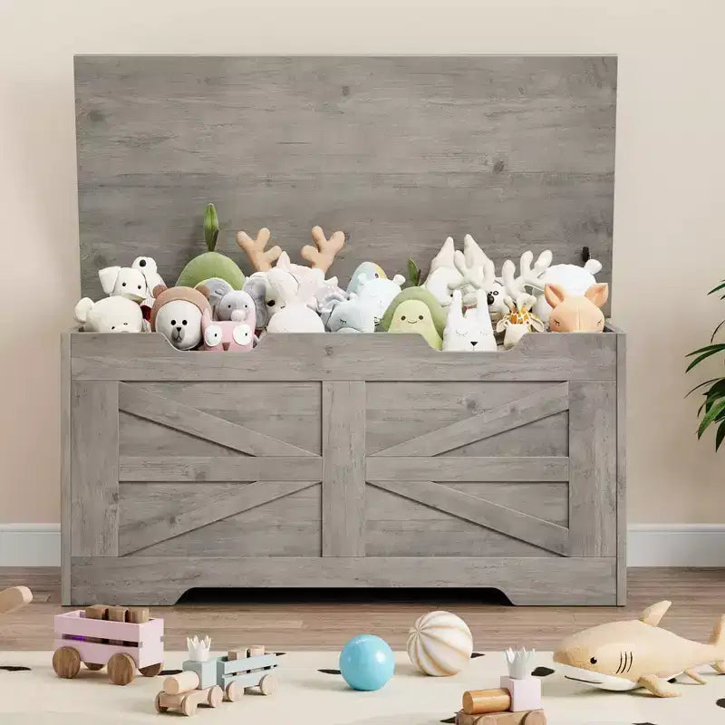 Banc de rangement en bois et coffre à jouets avec charnière de sécurité, 159 kg