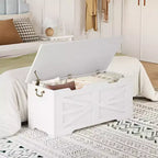 Banc de rangement en bois et coffre à jouets avec charnière de sécurité, 159 kg