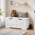 Banc de rangement en bois et coffre à jouets avec charnière de sécurité, 159 kg
