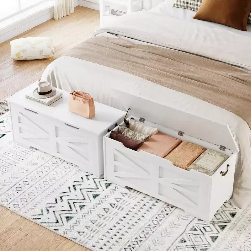 Banc de rangement en bois et coffre à jouets avec charnière de sécurité, 159 kg