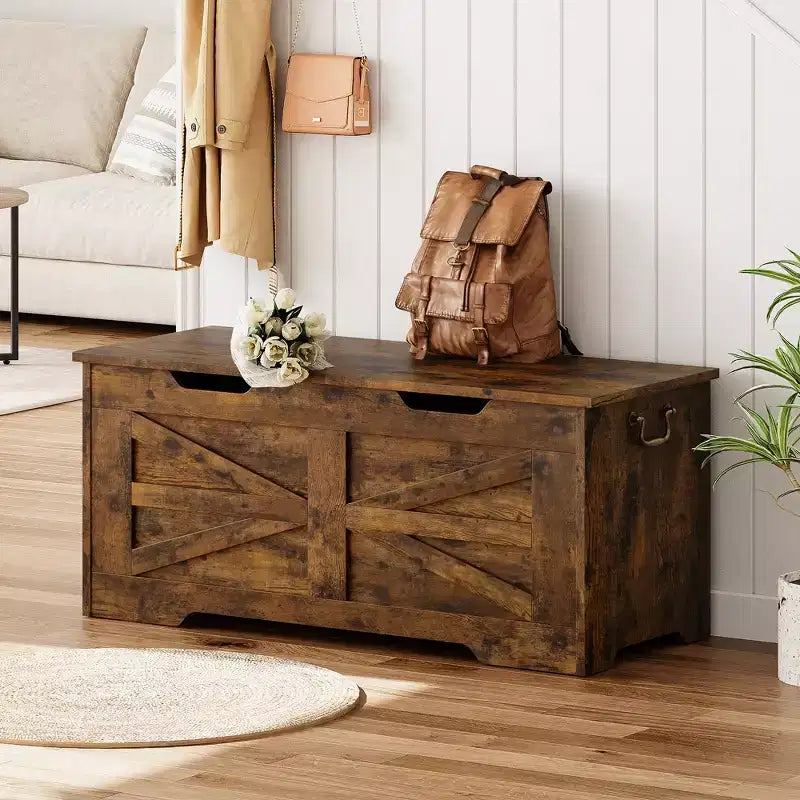 Banc de rangement en bois et coffre à jouets avec charnière de sécurité, 159 kg