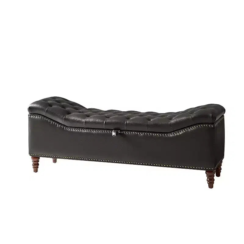 Wendy Traditional Bench with Button-tufted|HULALA HOME-BROWN