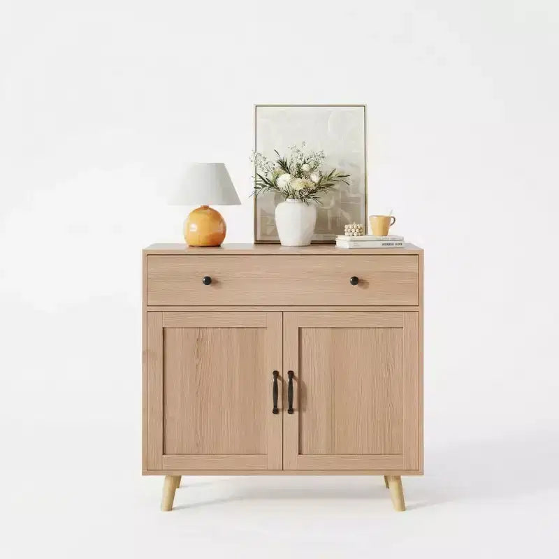 Sideboard Cabinet with Door and Drawer, Coffee Bar Table, Accent Cabinet with Storage, Sideboard Buffet for Kitchen Dining Room Entryway