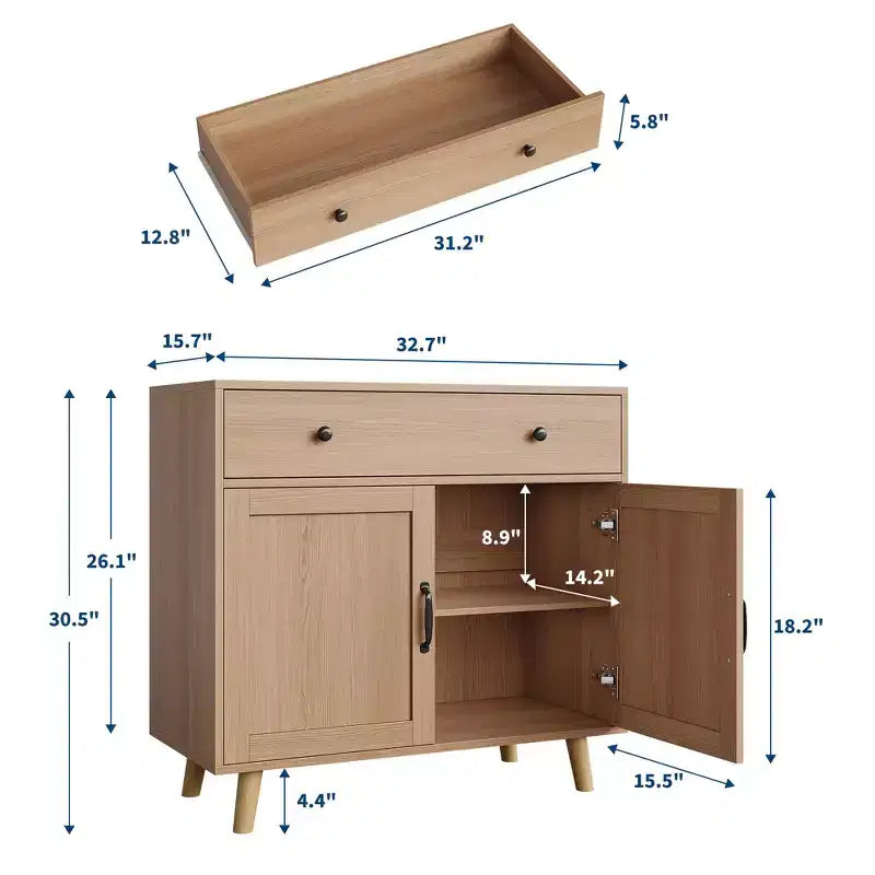 Buffet de salle à manger ou de cuisine avec portes et tiroirs