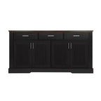 Bahut cannelé de 160 cm avec 4 portes et 3 tiroirs