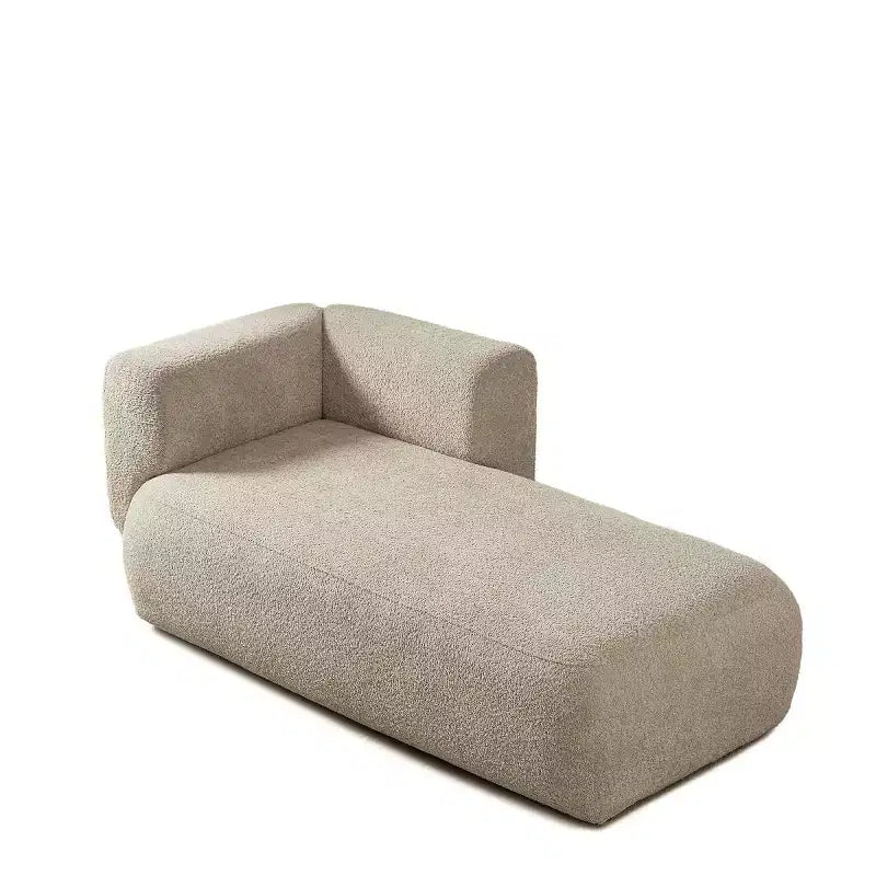 Méridienne moderne rembourrée avec mousse haute densité, siège élégant et stylé, canapé douillet en bouclé pour salon ou chambre à coucher