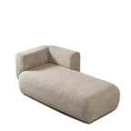 Méridienne moderne rembourrée avec mousse haute densité, siège élégant et stylé, canapé douillet en bouclé pour salon ou chambre à coucher