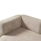 Méridienne moderne rembourrée avec mousse haute densité, siège élégant et stylé, canapé douillet en bouclé pour salon ou chambre à coucher