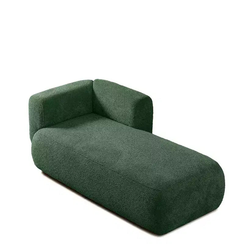 Méridienne moderne rembourrée avec mousse haute densité, siège élégant et stylé, canapé douillet en bouclé pour salon ou chambre à coucher