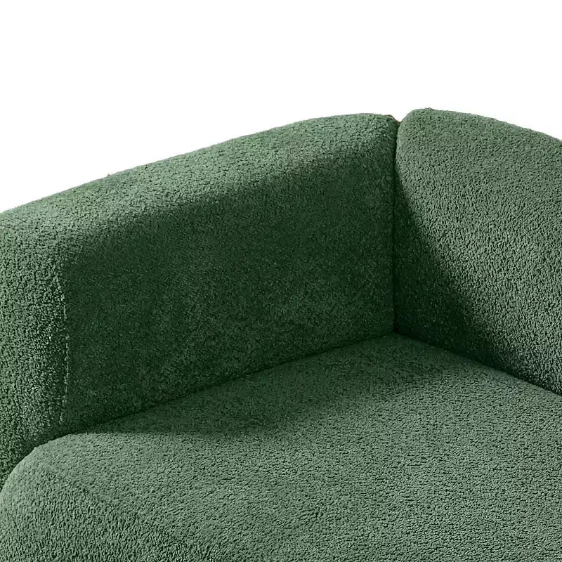 Méridienne moderne rembourrée avec mousse haute densité, siège élégant et stylé, canapé douillet en bouclé pour salon ou chambre à coucher