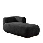 Méridienne moderne rembourrée avec mousse haute densité, siège élégant et stylé, canapé douillet en bouclé pour salon ou chambre à coucher