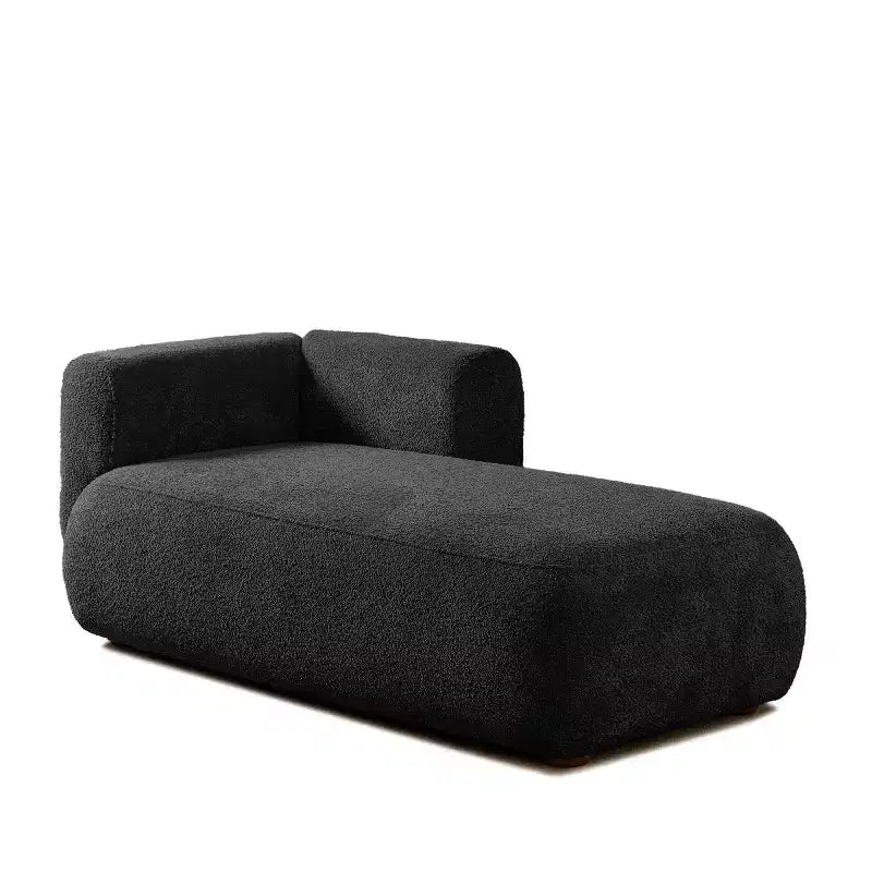 Méridienne moderne rembourrée avec mousse haute densité, siège élégant et stylé, canapé douillet en bouclé pour salon ou chambre à coucher