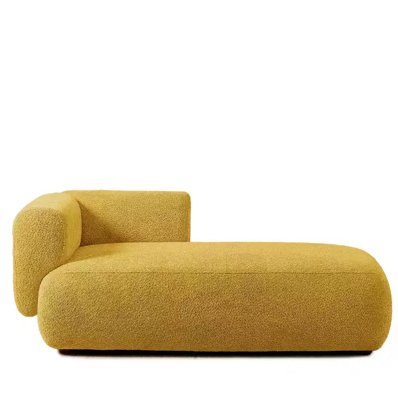 Méridienne moderne rembourrée avec mousse haute densité, siège élégant et stylé, canapé douillet en bouclé pour salon ou chambre à coucher