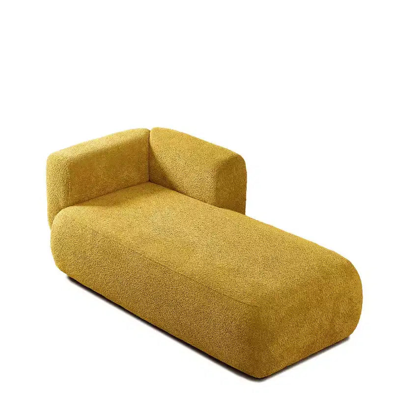 Méridienne moderne rembourrée avec mousse haute densité, siège élégant et stylé, canapé douillet en bouclé pour salon ou chambre à coucher