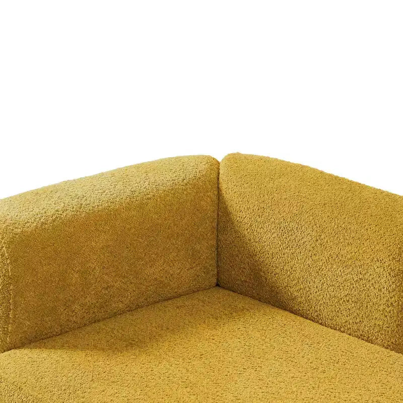 Méridienne moderne rembourrée avec mousse haute densité, siège élégant et stylé, canapé douillet en bouclé pour salon ou chambre à coucher