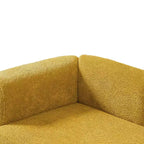 Méridienne moderne rembourrée avec mousse haute densité, siège élégant et stylé, canapé douillet en bouclé pour salon ou chambre à coucher