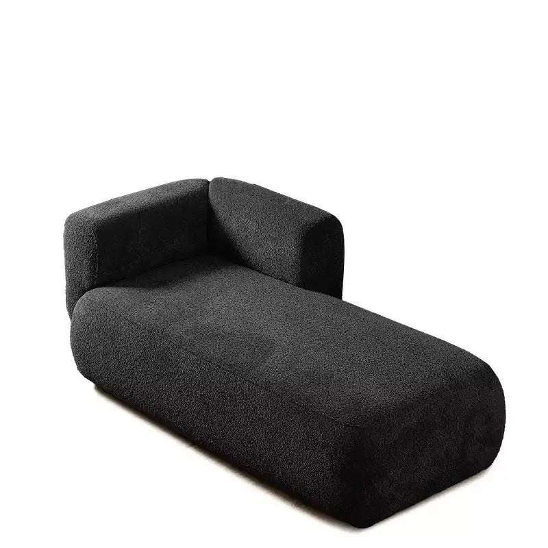 Méridienne moderne rembourrée avec mousse haute densité, siège élégant et stylé, canapé douillet en bouclé pour salon ou chambre à coucher