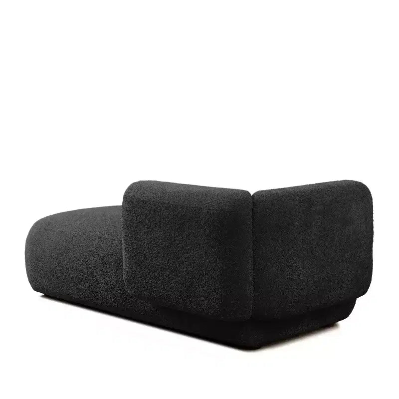 Méridienne moderne rembourrée avec mousse haute densité, siège élégant et stylé, canapé douillet en bouclé pour salon ou chambre à coucher