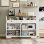 Buffet armoire de ferme de 51 po avec tiroirs, étagère ouverte et station de recharge