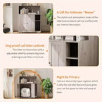 Meuble cache-litière pour chat avec étagère de rangement ouverte