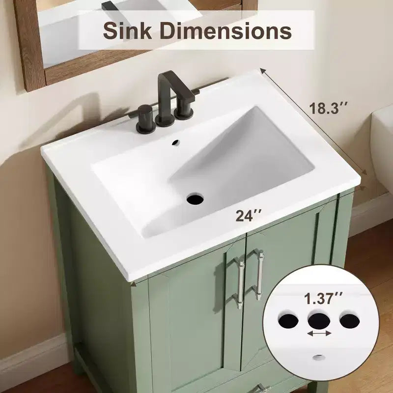 Meuble-lavabo avec vasque en céramique et armoire à fermeture amortie
