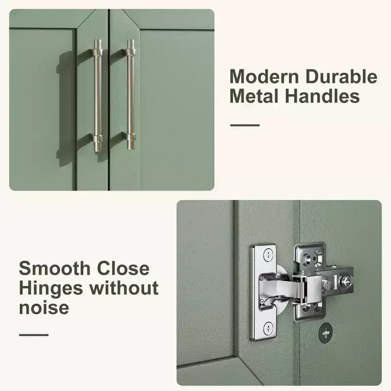 Meuble-lavabo avec vasque en céramique et armoire à fermeture amortie