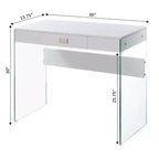 Bureau d'ordinateur pour enfants avec étagère de rangement ouverte en blanc