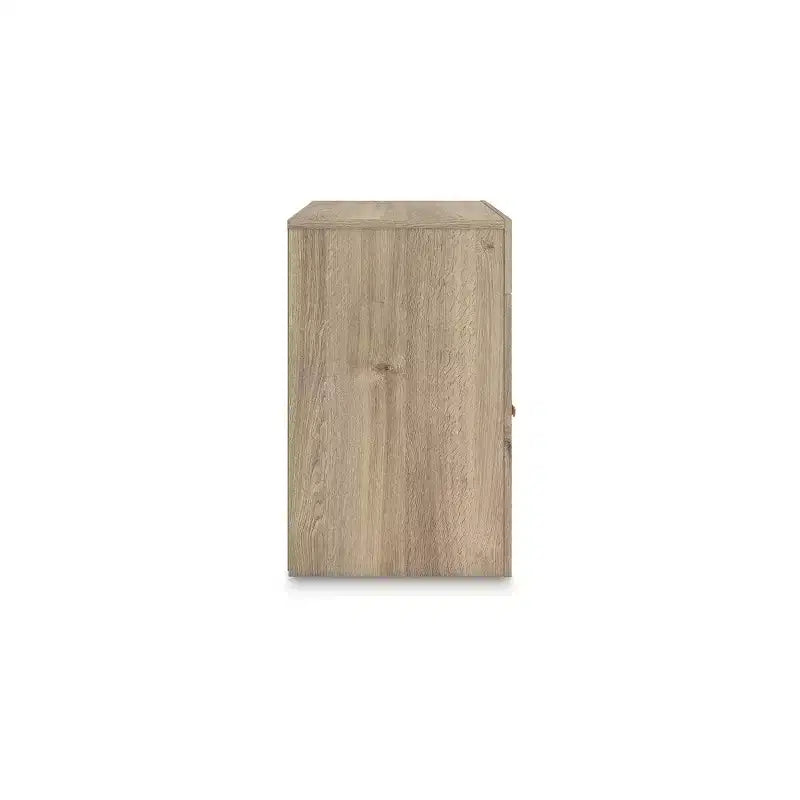 Table de chevet avec tiroir, étagère ouverte et ports de chargement USB