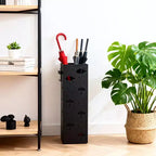 Porte-parapluies en acier avec égouttoir et crochet amovible