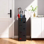 Porte-parapluies en acier avec égouttoir et crochet amovible