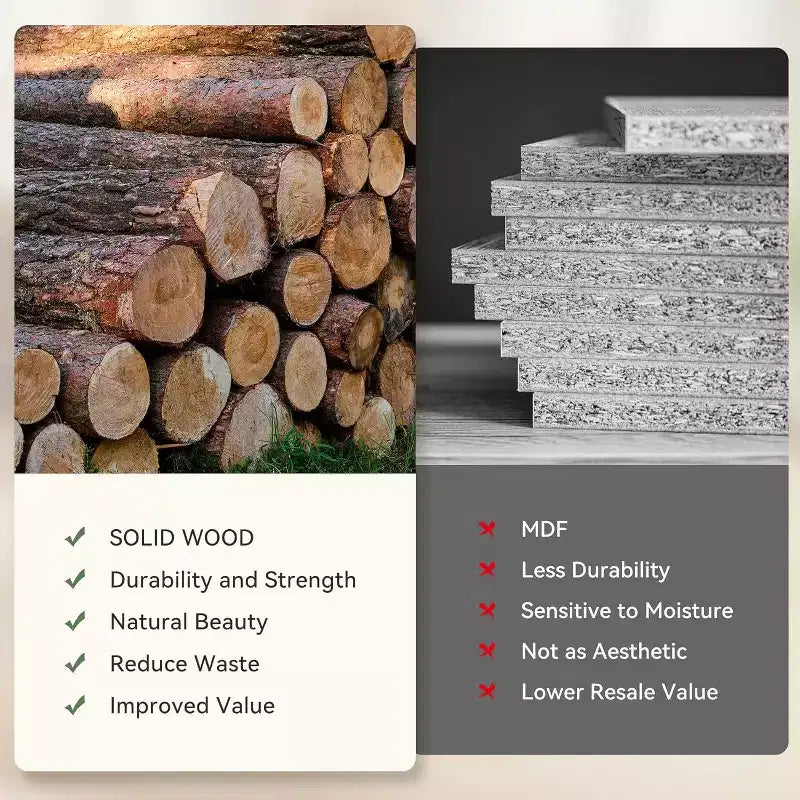 Table d'appoint en bois massif avec deux niveaux de rangement et cadre trapézoïdal