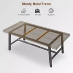 Table de salle à manger de 180 cm avec cadre en métal, pour 6 à 8 personnes