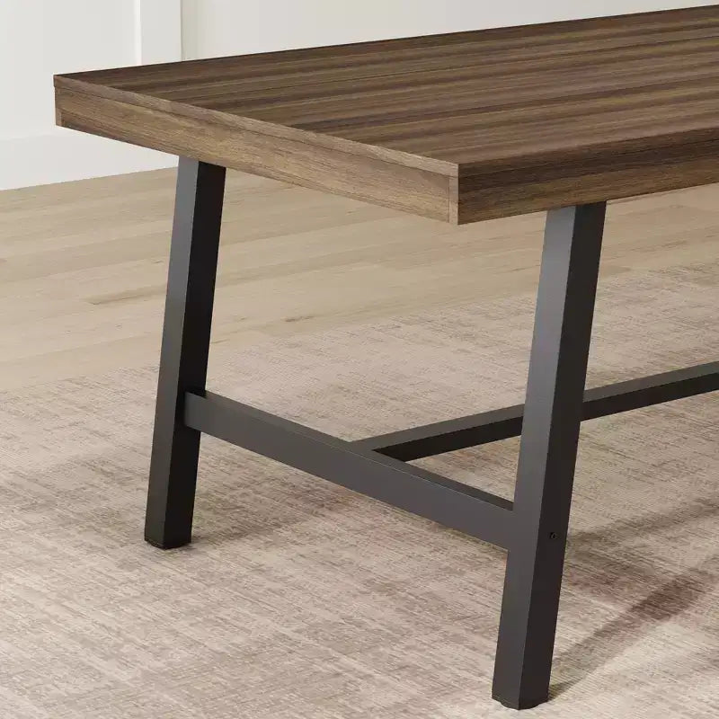 Table de salle à manger de 180 cm avec cadre en métal, pour 6 à 8 personnes