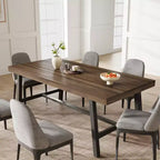 Table de salle à manger de 180 cm avec cadre en métal, pour 6 à 8 personnes